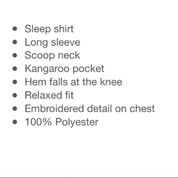 Rene Rofe Sleepwear NWT Sz M Red Fleece Nightshirt With Kangaroo Pocket - Picture 5 of 12